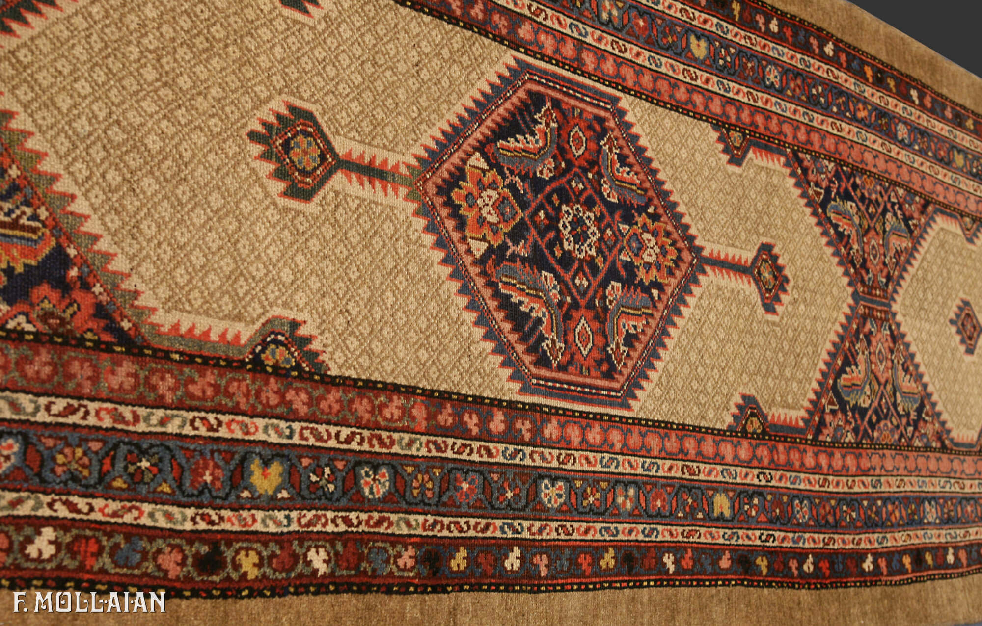 A Very Long Antique Persian Hamedan Runner n°:67831312